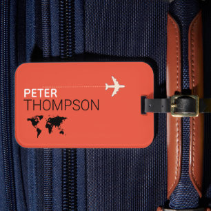 Personalized Elegant orange-red travel Luggage Tag