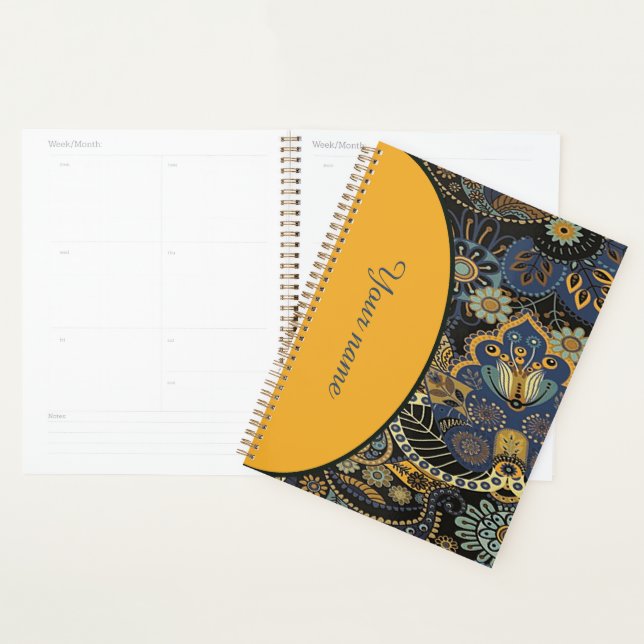 Personalized Elegant paisley Planner (Display)