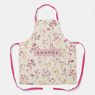Personalized Elegant Pastel Floral Design Apron