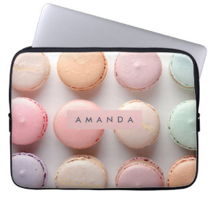 Personalized Elegant Pastel Macaron Laptop Sleeve