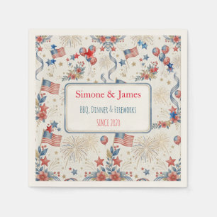Personalized Elegant Patriotic Party Decor Set Napkin