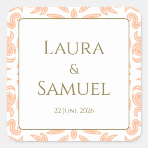 Personalized Elegant Peach Stickers
