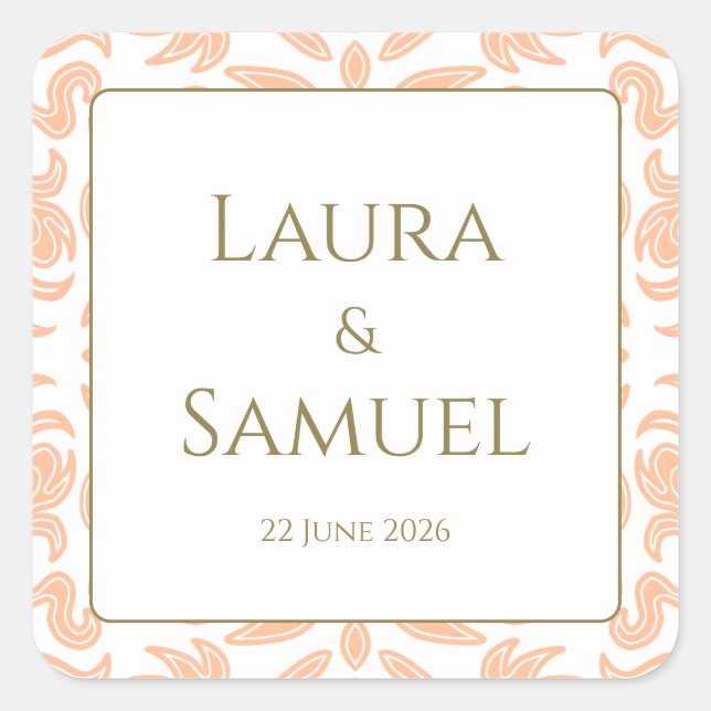 Personalized Elegant Peach Stickers (Front)