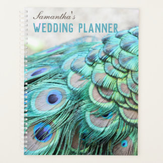 Personalized Elegant Peacock Feathers Wedding Planner