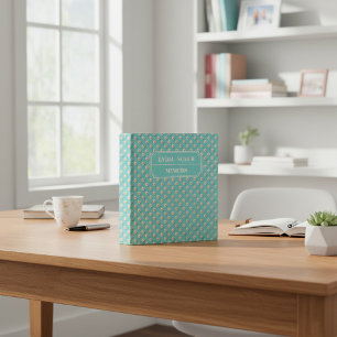 Personalized Elegant Pearl & Teal Keepsake Binder