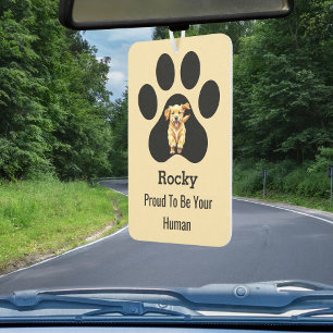 Personalized Elegant Pet Name Paw Proud Dog Owner Air Freshener
