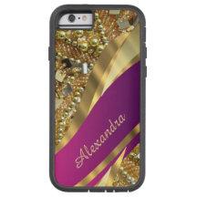 Personalized elegant pink and gold bling