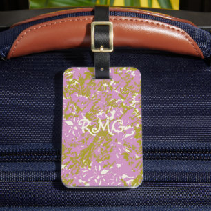 Personalized Elegant Pink Botanical Design Luggage Tag