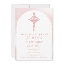 Personalized Elegant Pink Glitter Ballet Birthday
