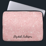 Personalized Elegant Pink Glitter Laptop Sleeve<br><div class="desc">This personalized girly laptop case has your name in black text on a beautiful pink glitter background. Customize the laptop case with the name of your choice to make someone feel extra special. Makes a fun gift for birthdays or for Christmas, and perfect for back to school. Designed for you...</div>