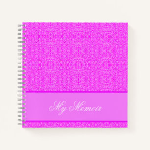 Personalized Elegant Pink Pattern My Memoir Notebook