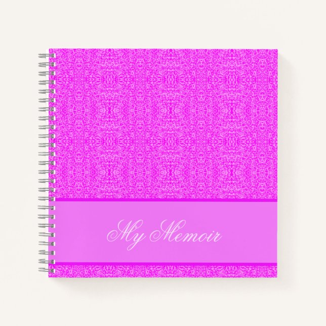 Personalized Elegant Pink Pattern My Memoir Notebook (Front)