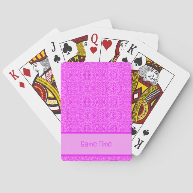 Personalized Elegant Pink Pattern Playing Cards (Back)