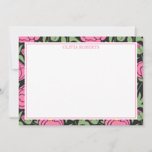 Personalized Elegant Pink Peony Flowers Card