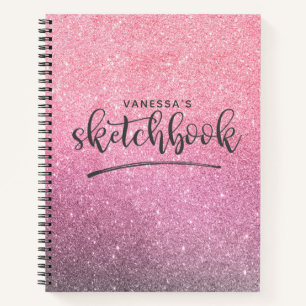 Personalized Elegant Pink Sketchbook Notebook