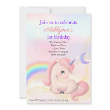 Personalized Elegant Pink Watercolour Unicorn