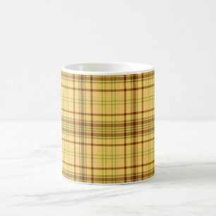 Personalized Elegant Plaid Pattern Yellow Coffee Mug