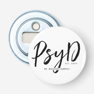 Personalized Elegant PsyD Doctor of Psychology Bottle Opener