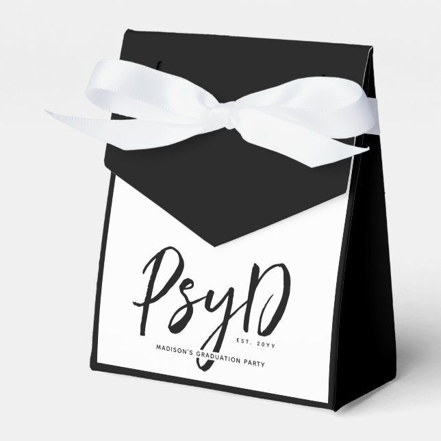Personalized Elegant PsyD Doctor of Psychology Favor Box (Front Side)