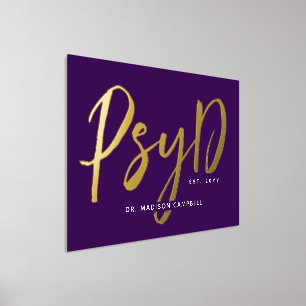 Personalized Elegant PsyD Doctor of Psychology Foil Prints