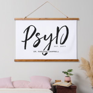 Personalized Elegant PsyD Doctor of Psychology Hanging Tapestry