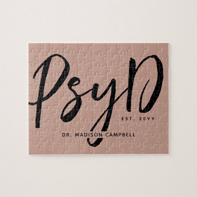 Personalized Elegant PsyD Doctor of Psychology Jigsaw Puzzle (Horizontal)