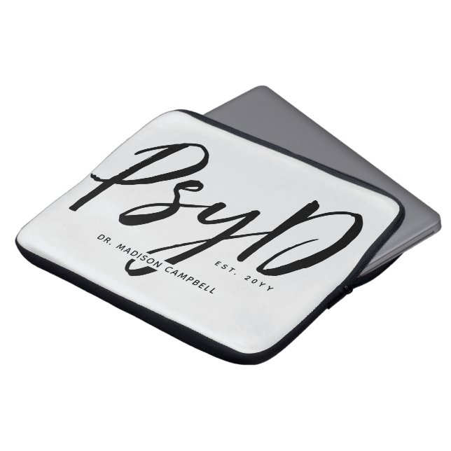 Personalized Elegant PsyD Doctor of Psychology Laptop Sleeve (Front Top)