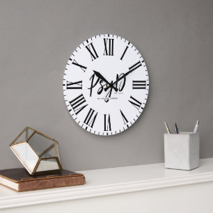 Personalized Elegant PsyD Doctor of Psychology Large Clock