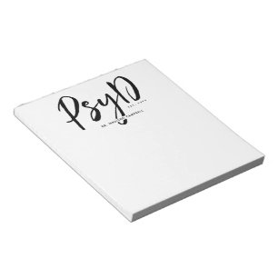 Personalized Elegant PsyD Doctor of Psychology Notepad