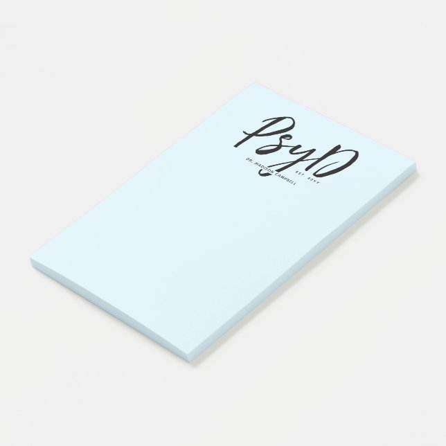 Personalized Elegant PsyD Doctor of Psychology Post-it Notes (Angled)