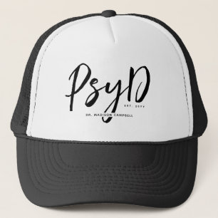 Personalized Elegant PsyD Doctor of Psychology Trucker Hat