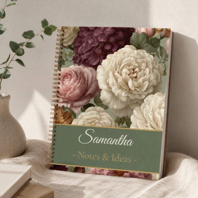 Personalized Elegant Purple Floral Name Notebook (Creator Uploaded)
