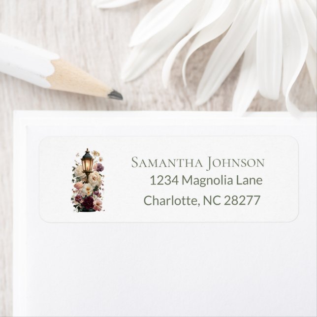 Personalized Elegant Purple Floral Return Address  (Insitu)