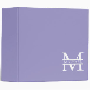 Personalized Elegant Purple Monogram and Name Binder