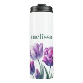 Personalized Elegant purple Monogram Thermal Tumbler