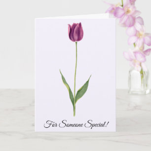 Personalized Elegant Purple Tulip Card