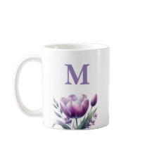 Personalized Elegant purple Tulip Monogram