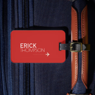 Personalized Elegant Red Luggage Tag