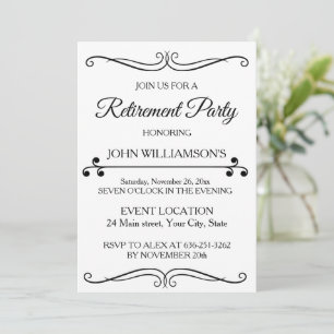 Personalized elegant retirement cocktail party invitation