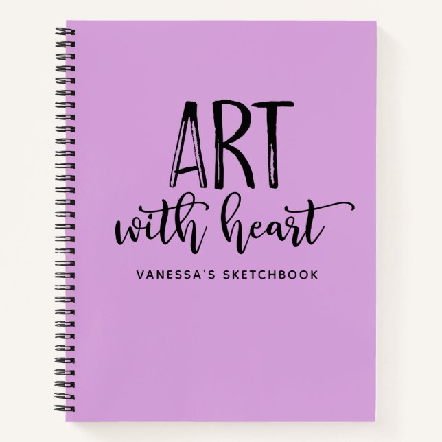 Personalized Elegant Script Artist Sketchbook Notebook (Front)
