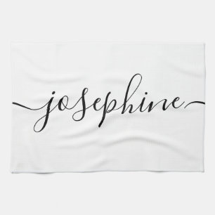 Personalized elegant script Custom name Kitchen Towel