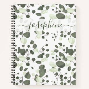 Personalized elegant script Eucalyptus green  Notebook