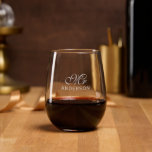 Personalized Elegant Script Mr Etched Stemless Wine Glass<br><div class="desc">Personalized Elegant Script Mr Etched Stemless Wine Glass. Personalize it by replacing the placeholder text. For more options such as to change the font and it's size/colour or the spacing between letters click the "Edit" button. *Please note that the Zazzle Watermark that appears in the zoom preview will not appear...</div>