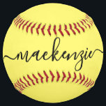 Personalized Elegant Script Name Softball<br><div class="desc">Personalized softball printed with custom name or text in a feminine girly and modern pretty calligraphy script cursive font,  a perfect simple monogrammed gift that any women's softball team player would love to have as an elegant keepsake softball decor.</div>