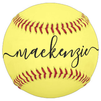 Personalized Elegant Script Name Softball
