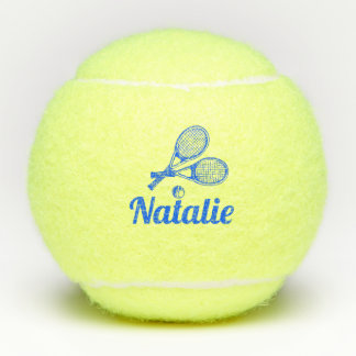 Personalized Elegant Script Name  Tennis Balls