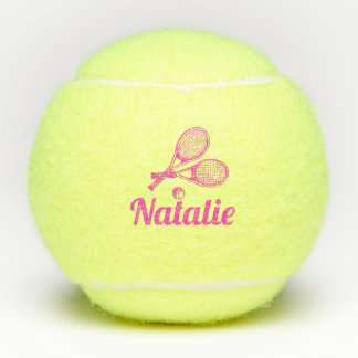 Personalized Elegant Script Name  Tennis Balls