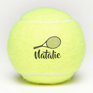 Personalized Elegant Script Name  Tennis Balls