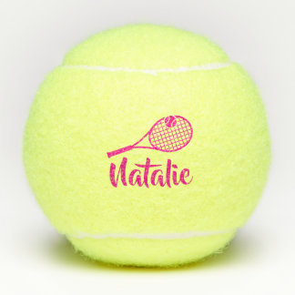 Personalized Elegant Script Name  Tennis Balls