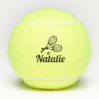 Personalized Elegant Script Name  Tennis Balls